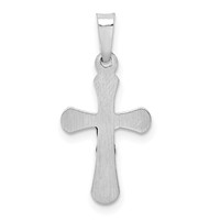 14K White Gold Polished Inri Rounded Crucifix Pendant view 4