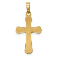 14K Two-tone Polished Rounded Crucifix Pendant view 3