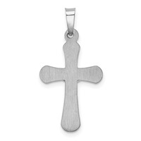 14K White Gold Polished Inri Rounded Crucifix Pendant view 3