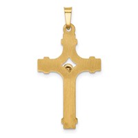 14K Two-tone Polished Inri Crucifix Pendant view 3