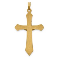 14K Two-tone Polished Inri Crucifix Pendant view 3