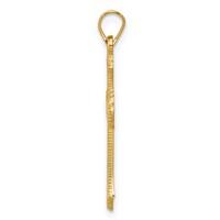 14K Yellow Gold Budded Cross Pendant view 2