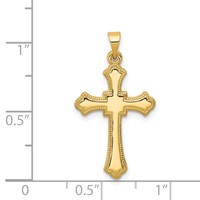 14K Yellow Gold Budded Cross Pendant view 3
