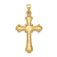 14K Yellow Gold Budded Cross Pendant view 1
