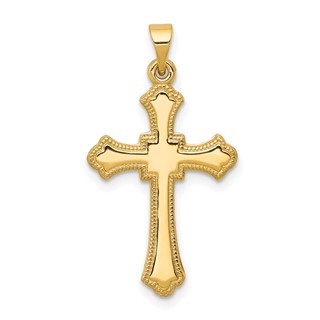 Gold Fleur de lis Cross Pendant