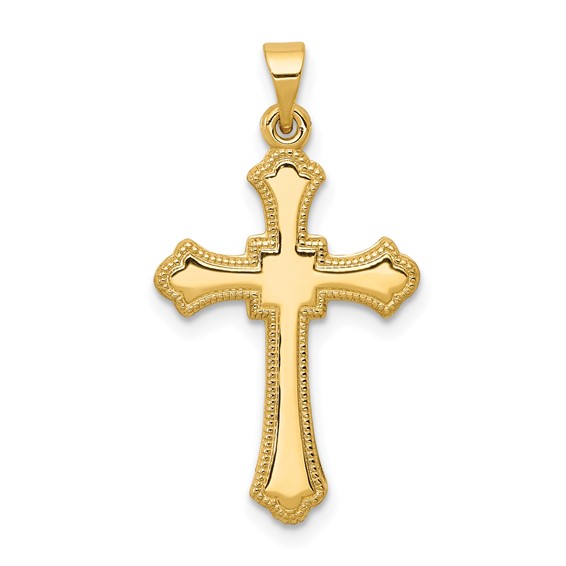 Gold Fleur de lis Cross Pendant