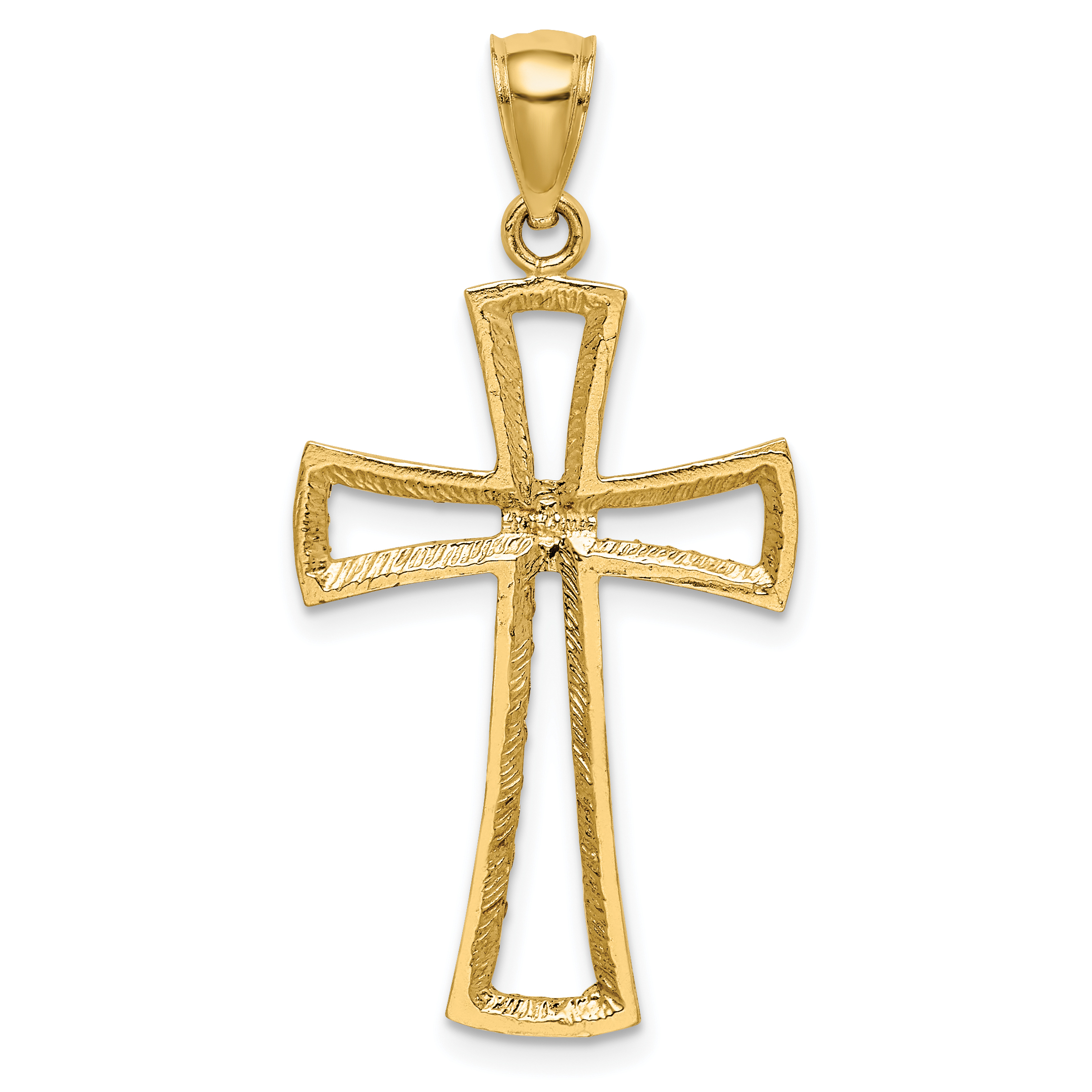 14K Cut-out Diamond-cut Cross Pendant XR1704 detailed image 4