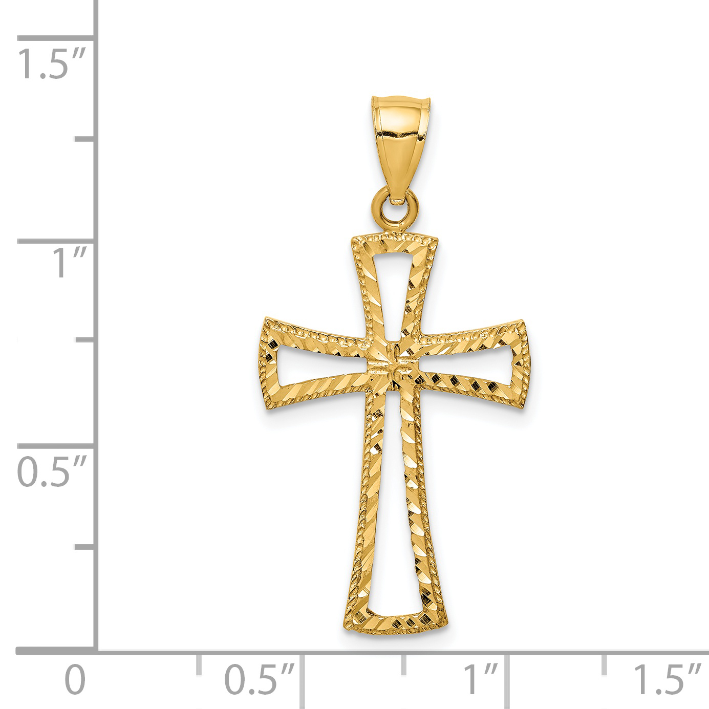 14K Cut-out Diamond-cut Cross Pendant XR1704 detailed image 3