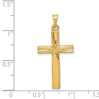 14K Yellow Gold Polished Latin Cross Pendant view 3