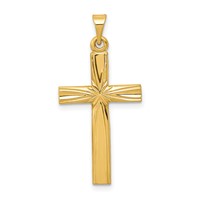 14K Yellow Gold Polished Latin Cross Pendant view 1