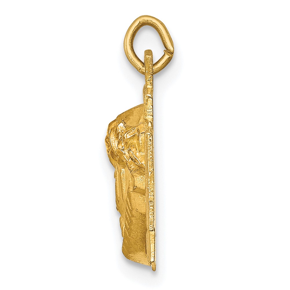 14k Hollow Polished/Satin Small Jesus Cross Medal (XR1734)