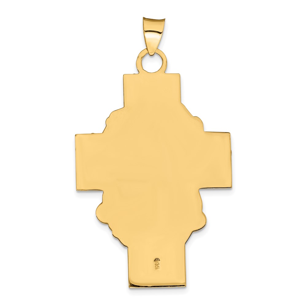 14k Hollow Polished/Satin Jesus Cross Medal (XR1743)