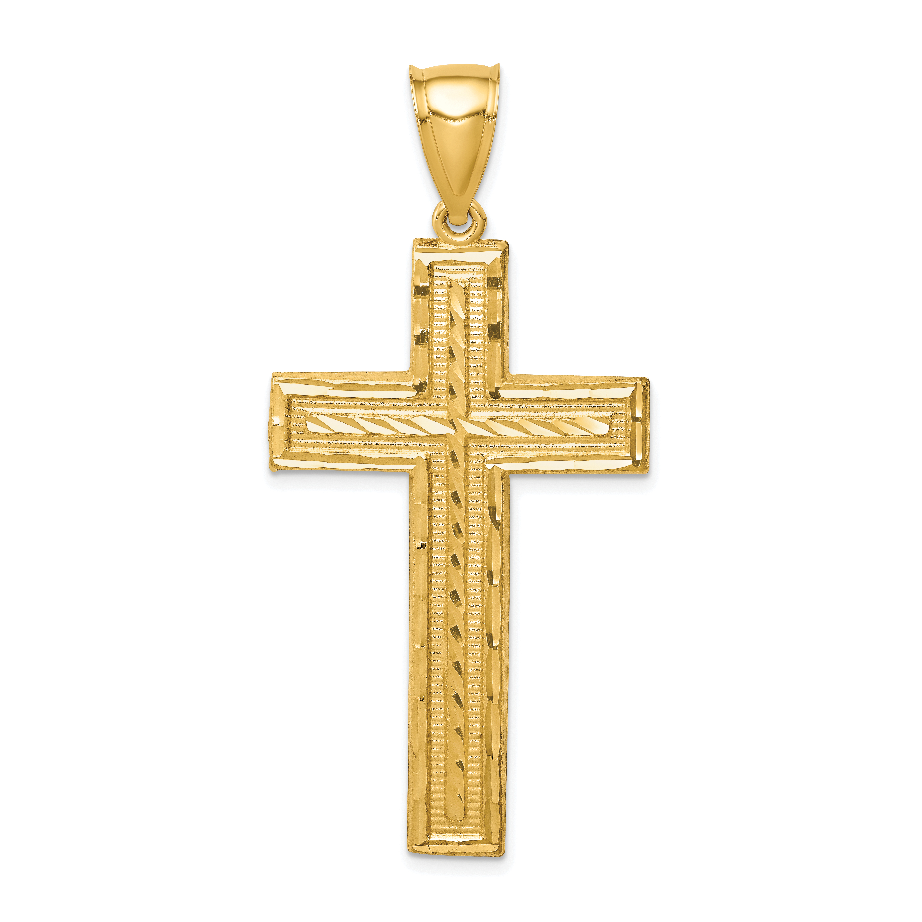 14K Diamond-cut Cross Pendant (XR1825)