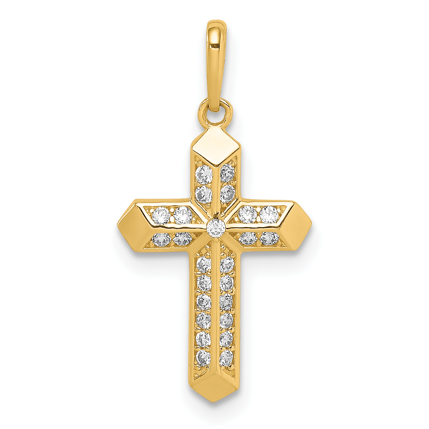 14K Cross CZ Pendant (XR1838)