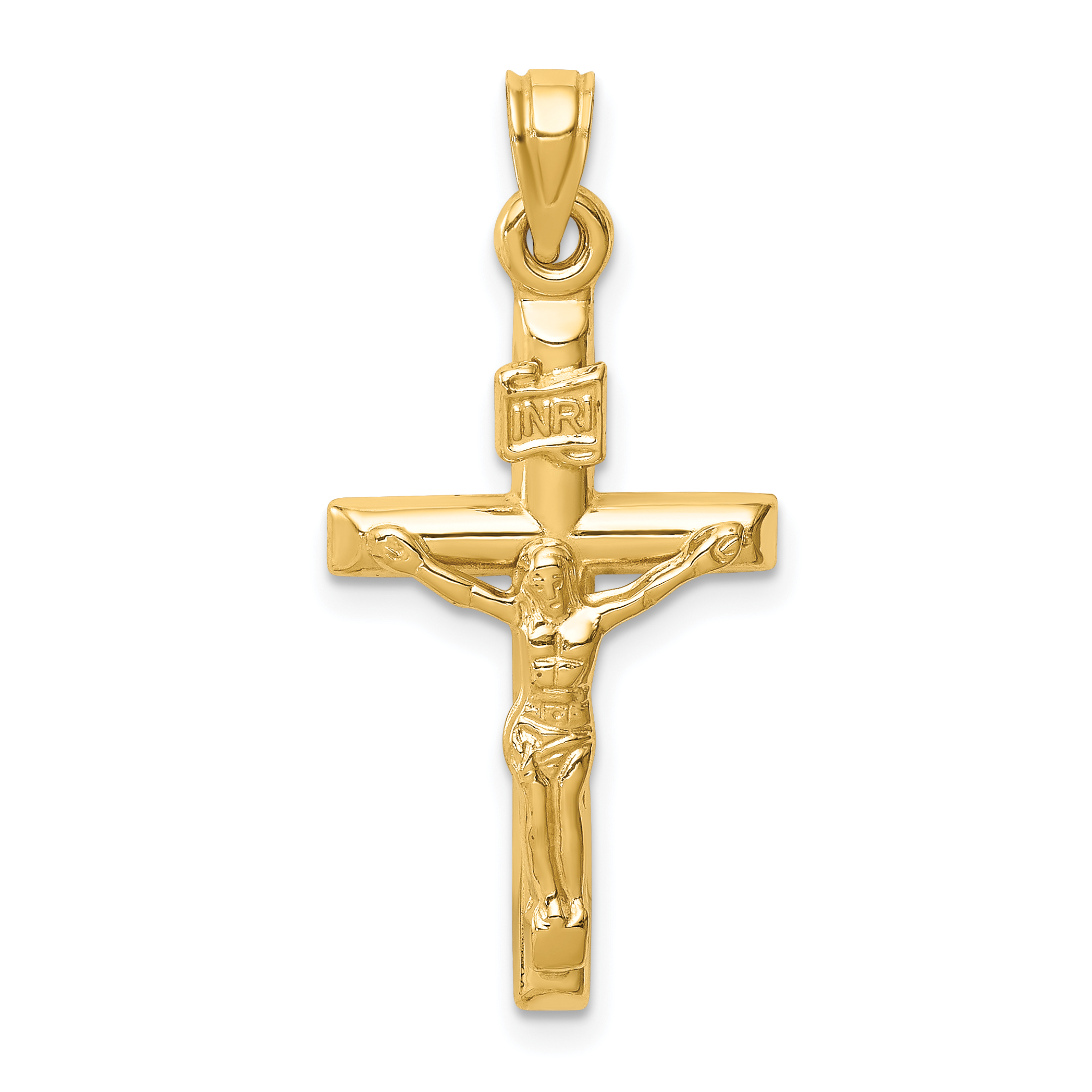 14k Hollow Crucifix Pendant (XR1841)