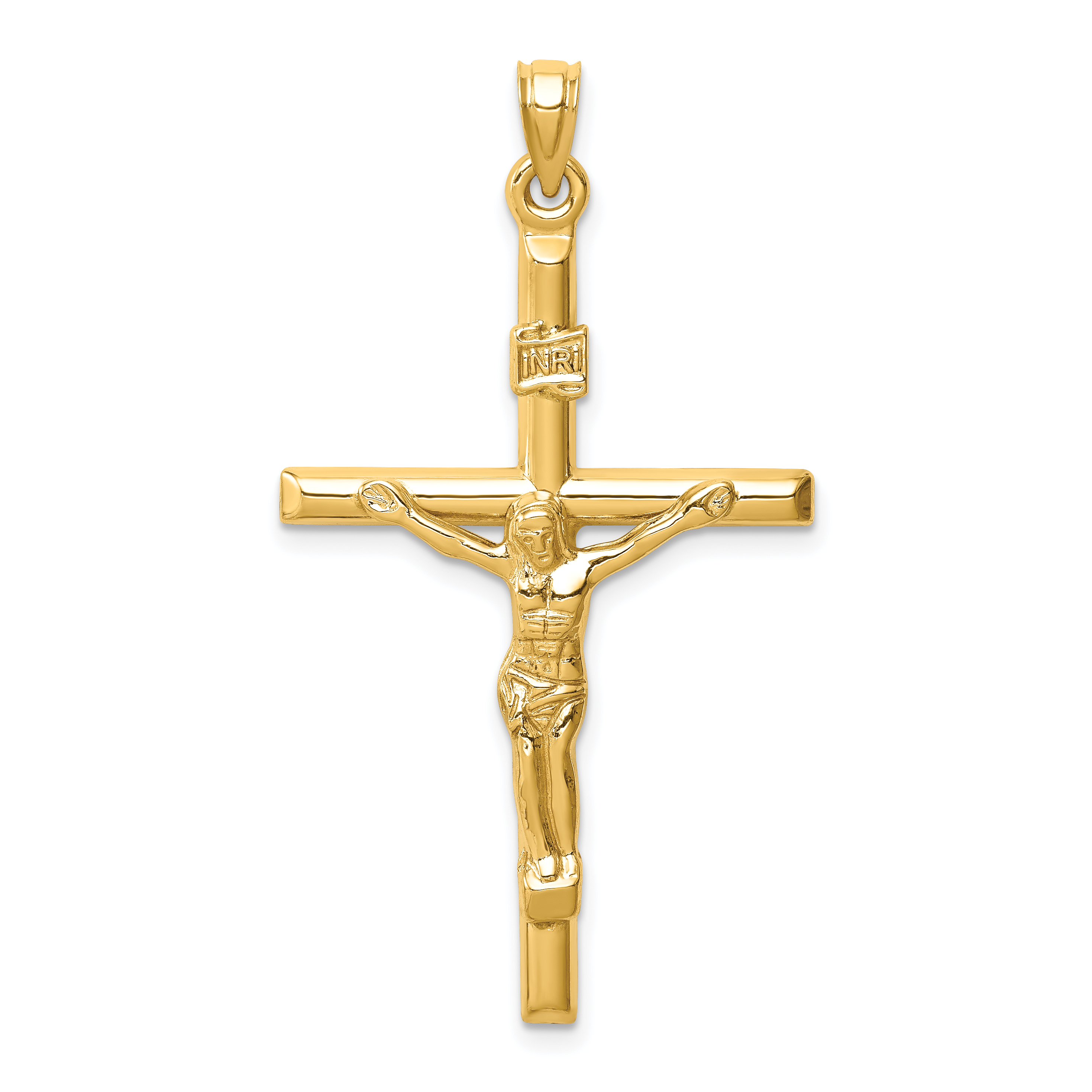 14k Hollow Crucifix Pendant (XR1843)