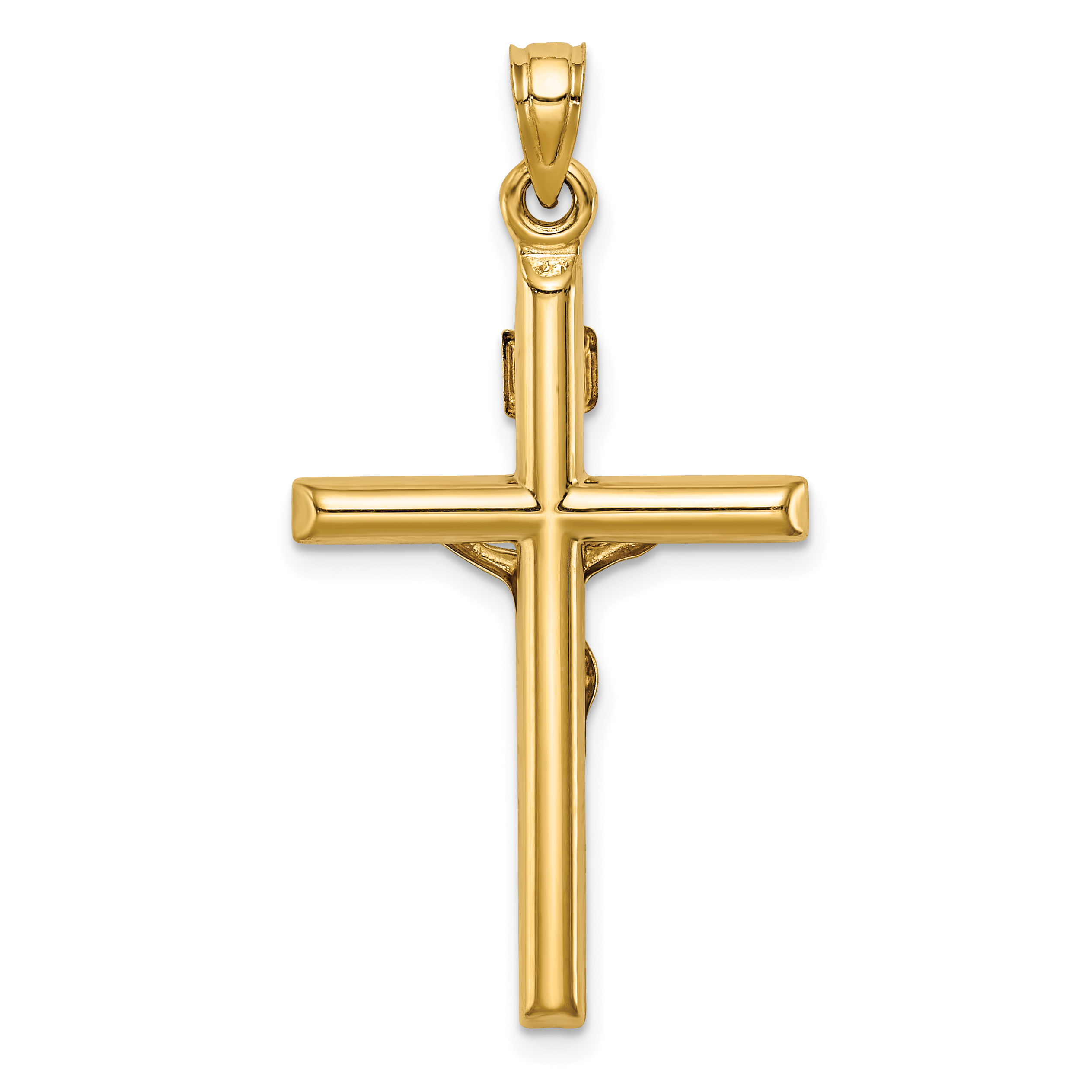 14k Two-tone Hollow Crucifix Pendant XR1846 - Picture 4 of 4