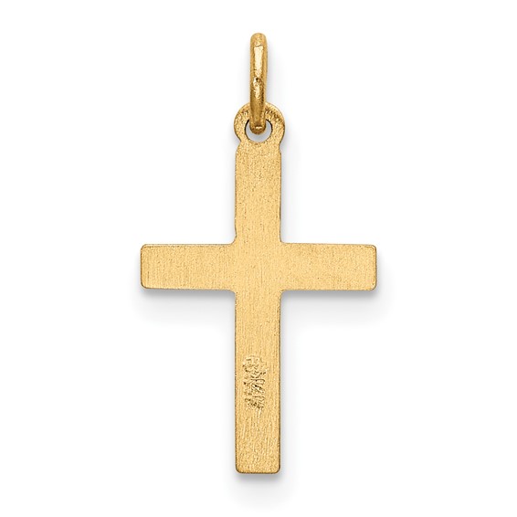 14k Heart Cross Charm