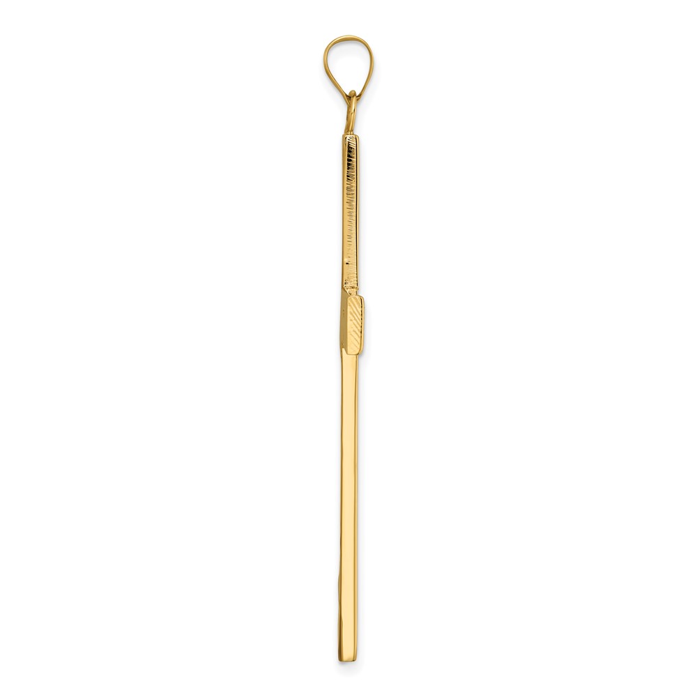 14k Polished and Line Design Solid Cross Pendant (XR1870)