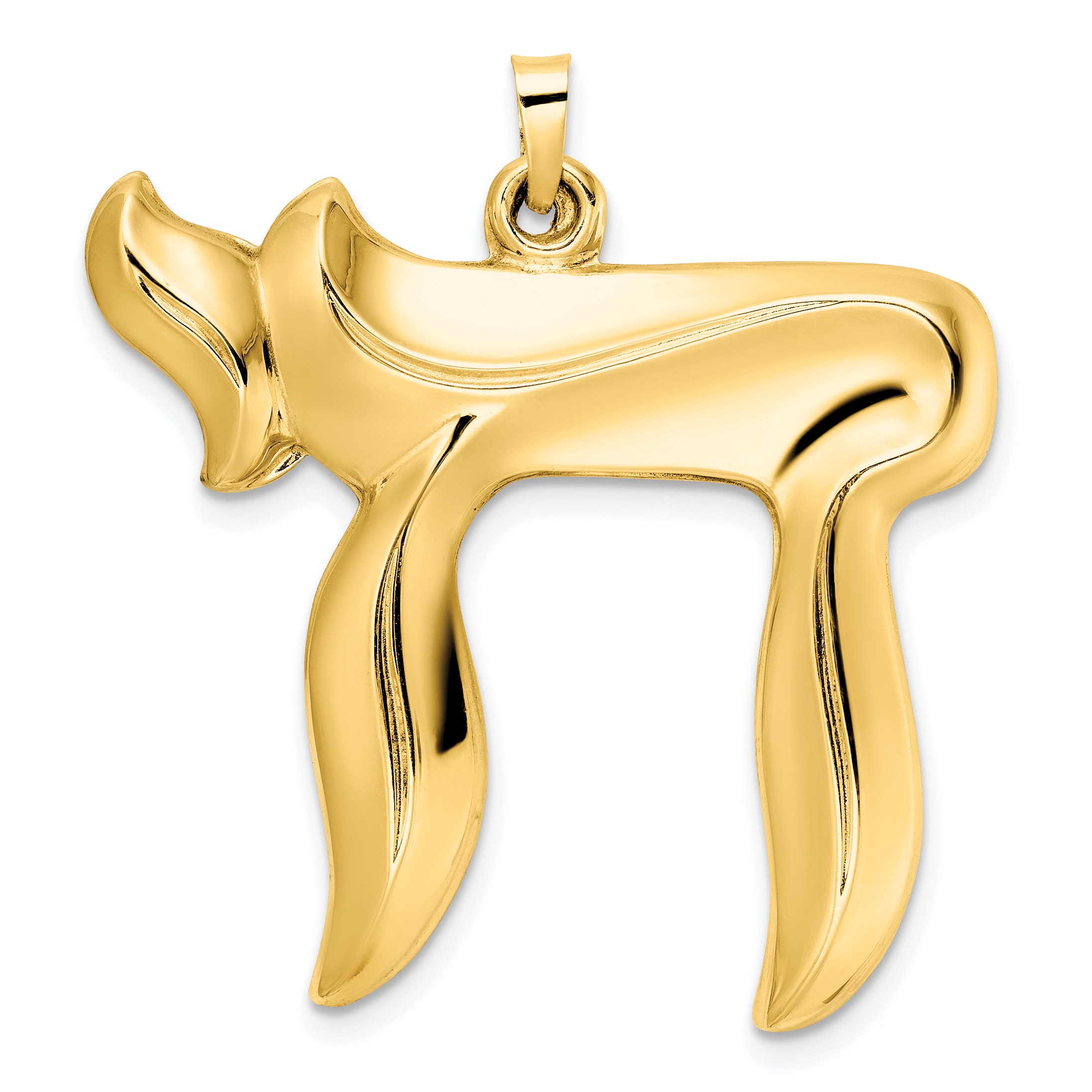 14k Polished Hollow Chai Symbol Pendant (XR2001)