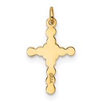 14K Yellow Gold Small Polished Cross Charm view 4