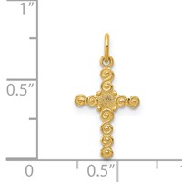 14K Yellow Gold Small Polished Cross Charm view 3
