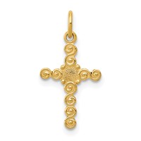 14K Yellow Gold Small Polished Cross Charm view 1