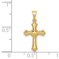14K Budded Cross Charm view 3