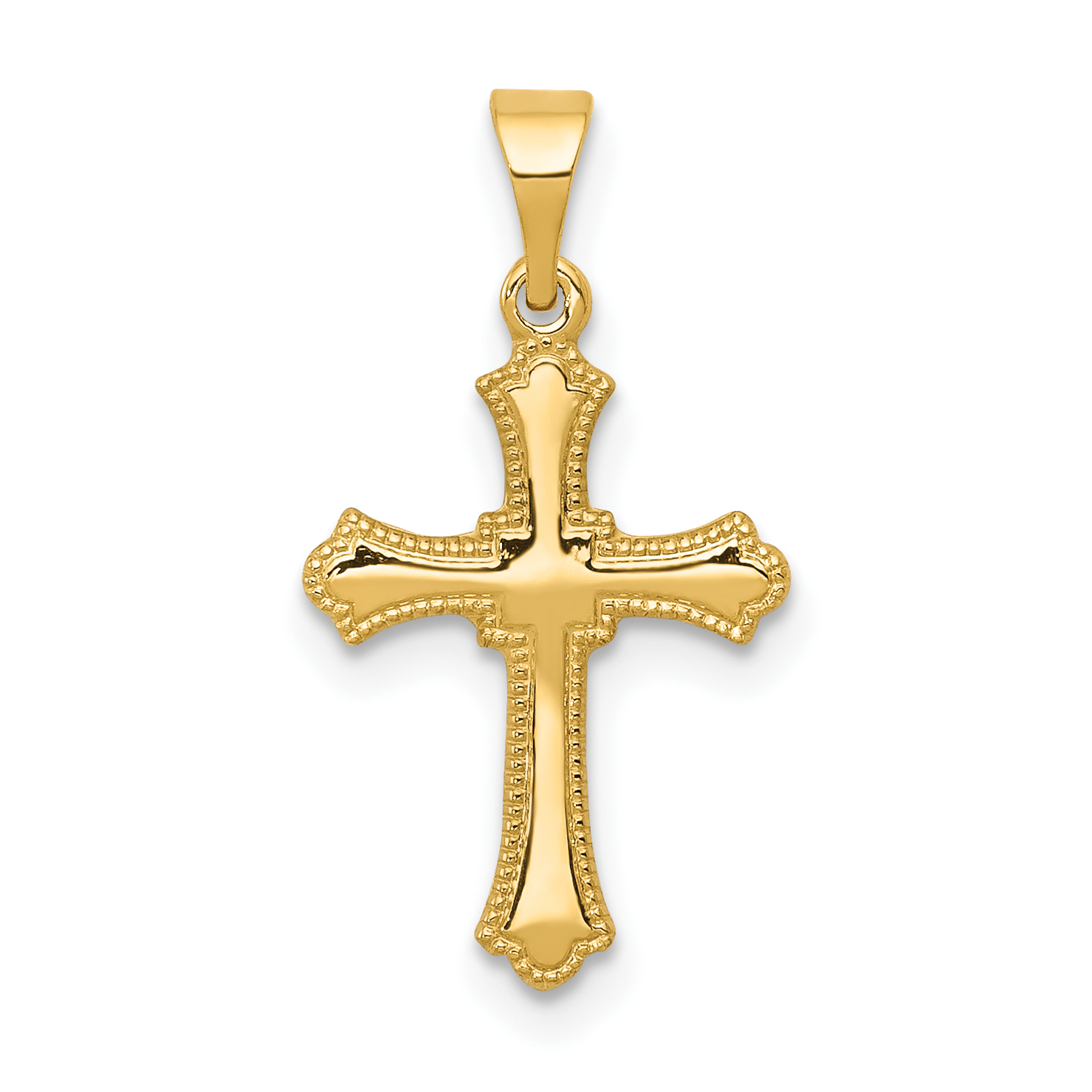 14k Budded Cross Charm XR202