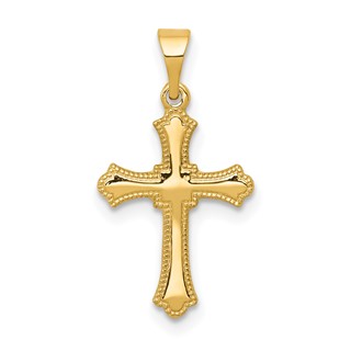 14k Budded Cross Charm