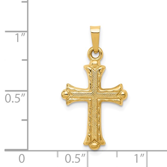 Gold Fleur de lis Cross Pendant