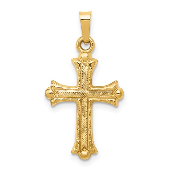 Gold Fleur de lis Cross Pendant