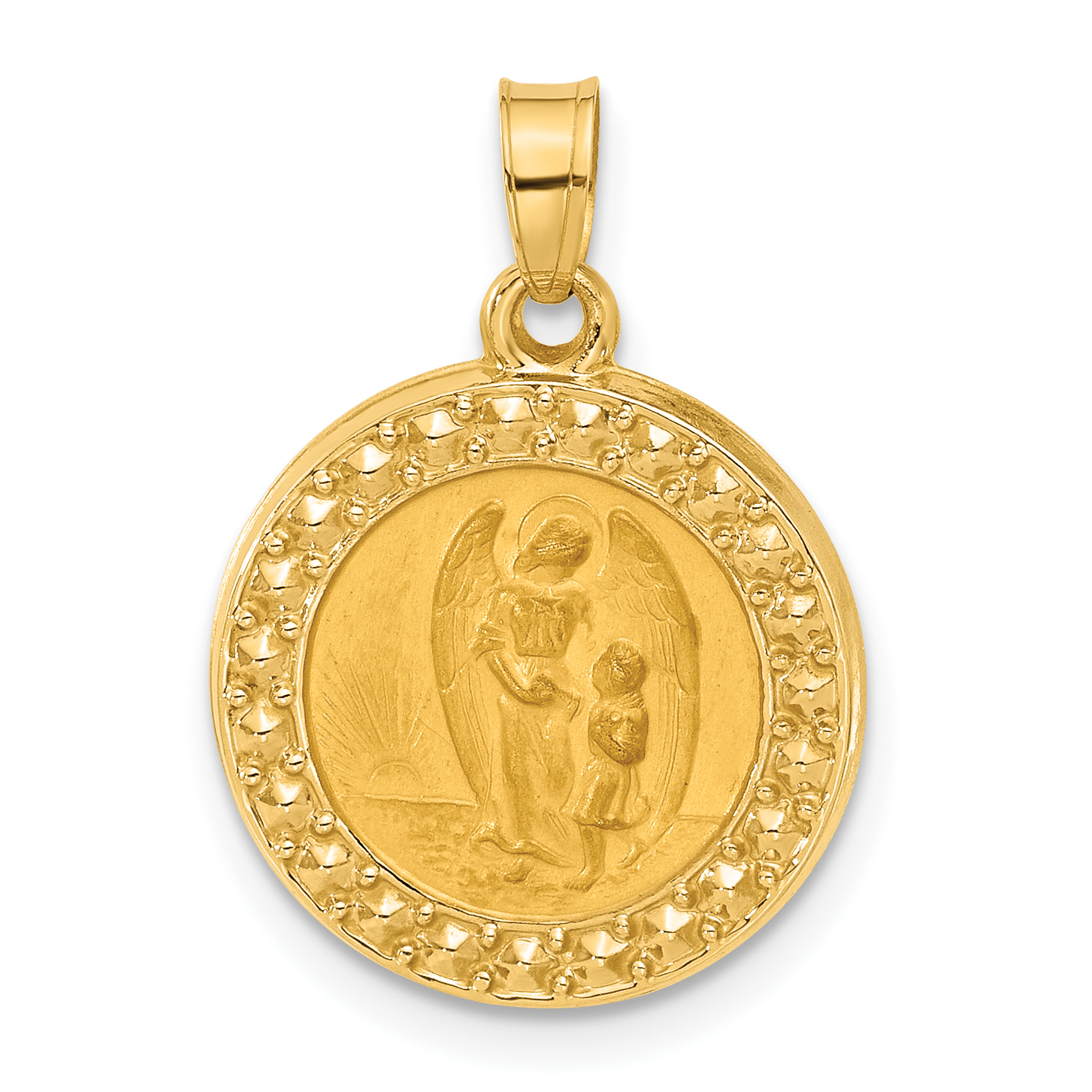 14K Hollow Our Guardian Angel Medal (XR2128)