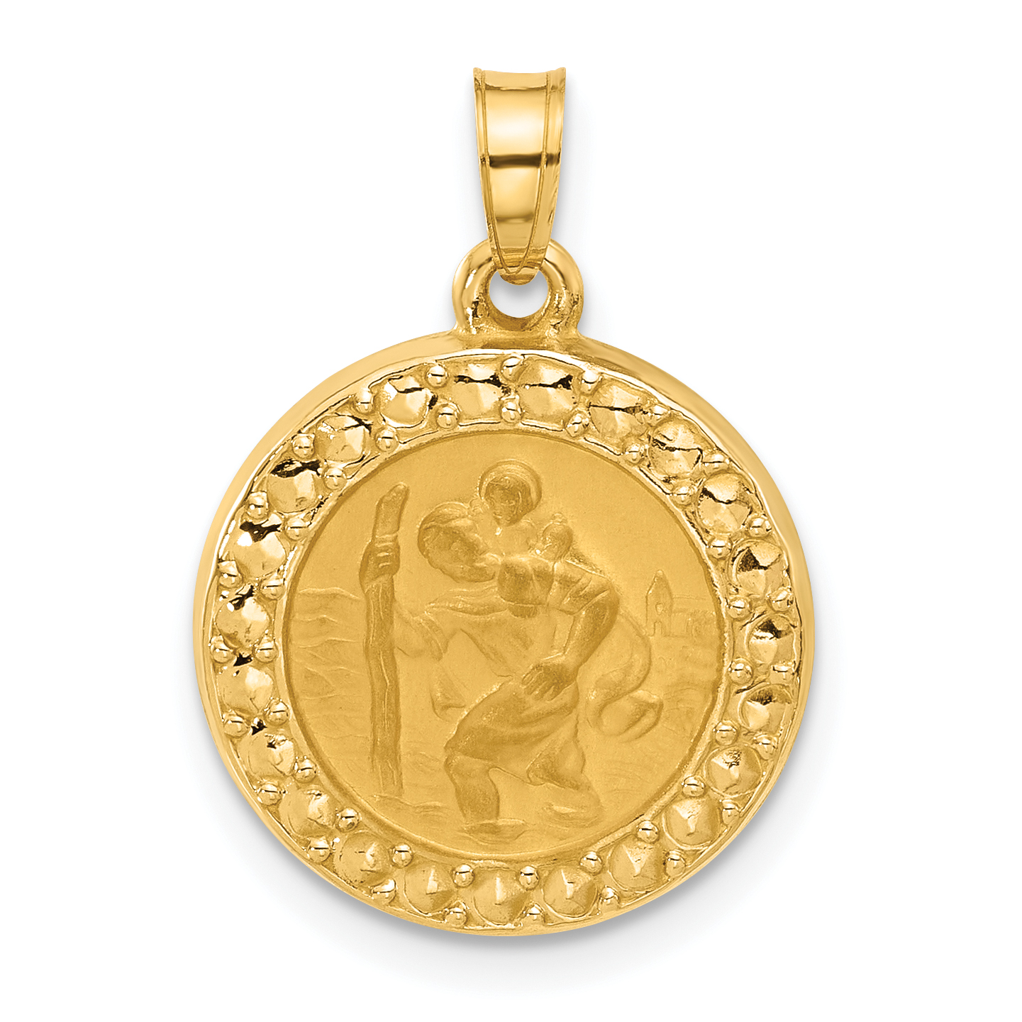 14K Hollow St. Christopher Medal (XR2136)