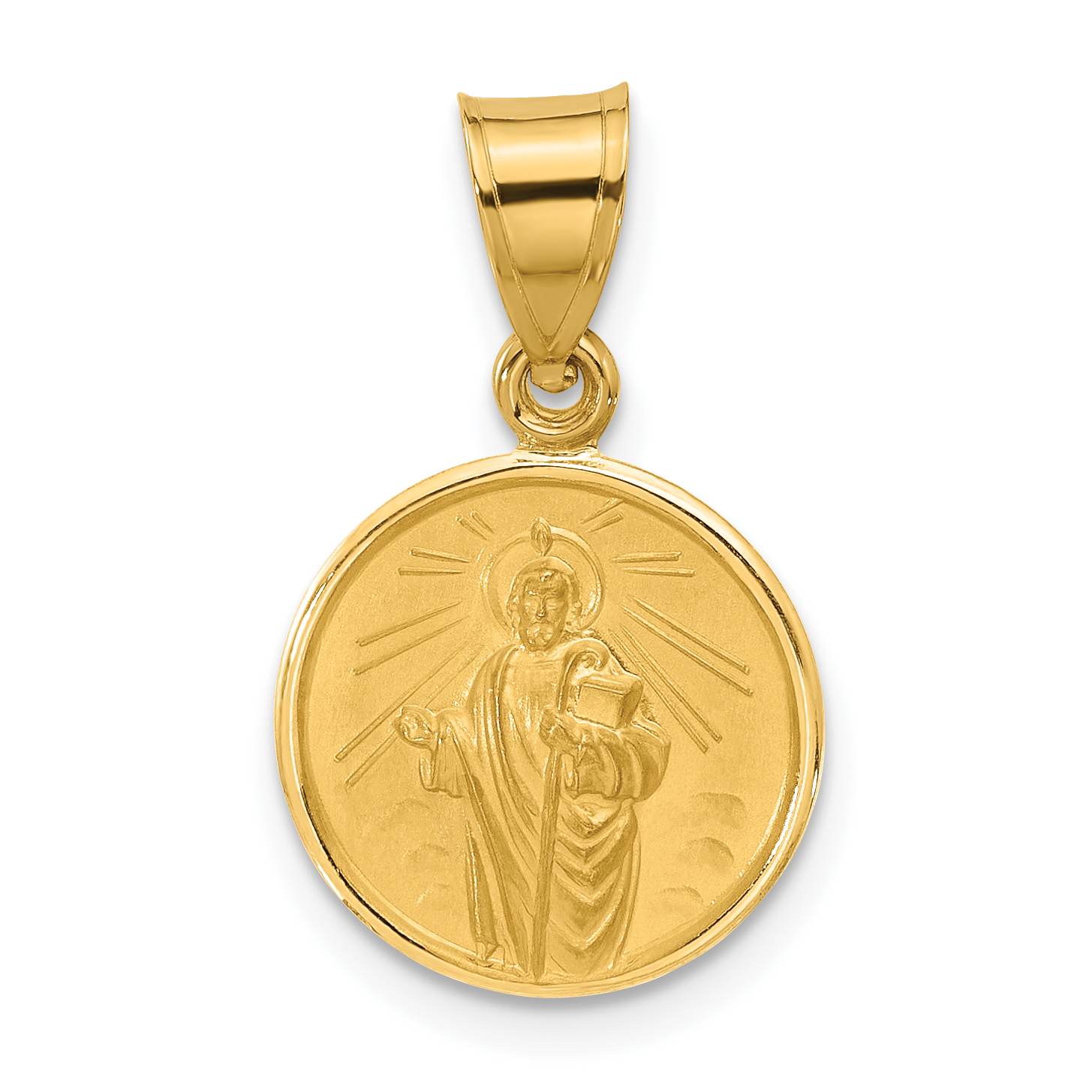 14k Polished and Satin Solid St Jude Thaddeus Medal (XR2145)
