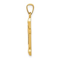 14K and White Rhodium Hollow Cross Pendant view 2