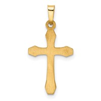 14K and White Rhodium Hollow Cross Pendant view 4