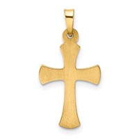 14K Yellow Gold Hollow Cross Pendant view 4