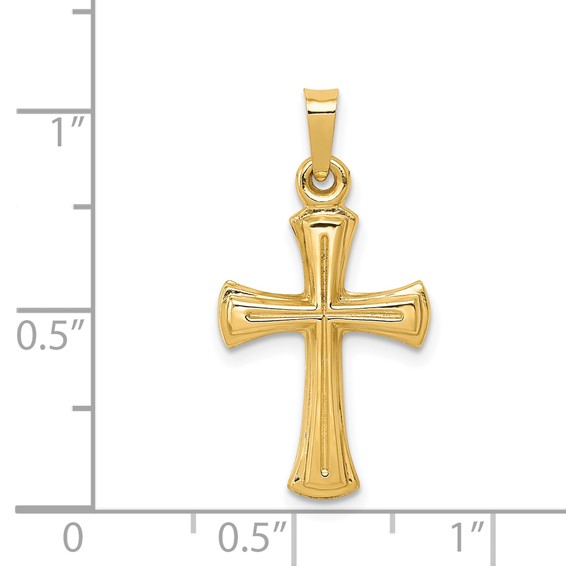 14k Hollow Cross Pendant