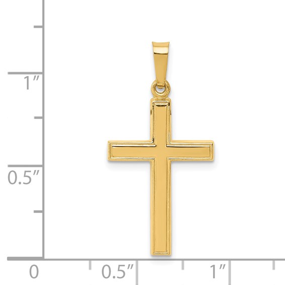 Gold Hollow Latin Cross Pendant