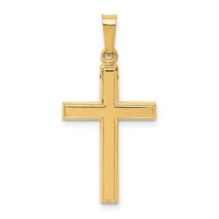 Gold Hollow Latin Cross Pendant