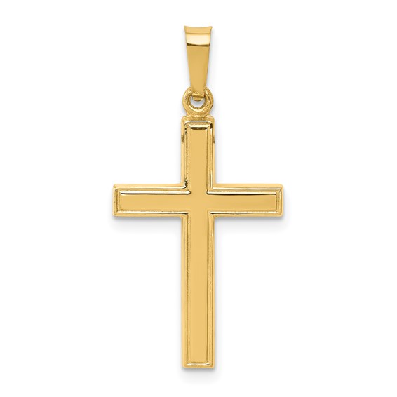 Gold Hollow Latin Cross Pendant
