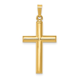 Gold Hollow Latin Cross Pendant