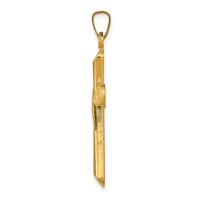 14K Two-Tone Hollow Cross Pendant with Drape view 2
