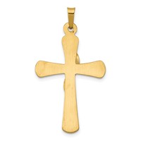 14K Two-Tone Hollow Cross Pendant with Drape view 4