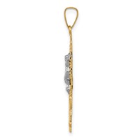 14K Two-tone Cara Vaca Crucifix Pendant view 2