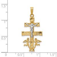 14K Two-tone Cara Vaca Crucifix Pendant view 3