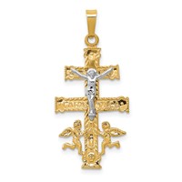 14K Two-tone Cara Vaca Crucifix Pendant view 1