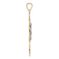 14K Two-tone Cara Vaca Crucifix Pendant view 2