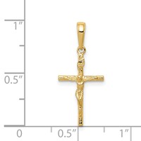 14K Inri Hollow Crucifix Pendant view 3